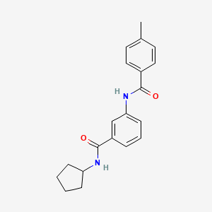 molecular formula C20H22N2O2 B4625863 N-cyclopentyl-3-[(4-methylbenzoyl)amino]benzamide 