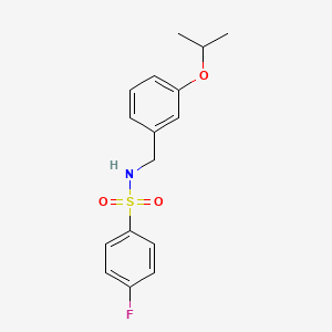 molecular formula C16H18FNO3S B4625905 4-fluoro-N-(3-isopropoxybenzyl)benzenesulfonamide 