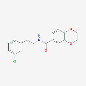 molecular formula C17H16ClNO3 B4625914 N-[2-(3-氯苯基)乙基]-2,3-二氢-1,4-苯二噁英-6-甲酰胺 
