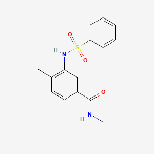 molecular formula C16H18N2O3S B4625919 N-ethyl-4-methyl-3-[(phenylsulfonyl)amino]benzamide 