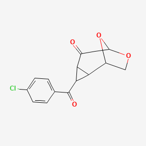 molecular formula C14H11ClO4 B4625922 3-(4-chlorobenzoyl)-7,9-dioxatricyclo[4.2.1.0~2,4~]nonan-5-one 