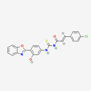 molecular formula C23H16ClN3O3S B4625945 N-({[4-(1,3-苯并恶唑-2-基)-3-羟苯基]氨基}碳硫酰)-3-(4-氯苯基)丙烯酰胺 