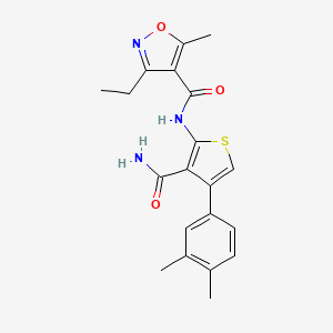molecular formula C20H21N3O3S B4625959 N-[3-(氨基羰基)-4-(3,4-二甲苯基)-2-噻吩基]-3-乙基-5-甲基-4-异恶唑甲酰胺 