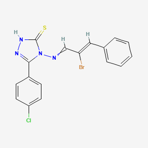 molecular formula C17H12BrClN4S B4625970 4-[(2-溴-3-苯基-2-丙烯-1-亚氨基)]-5-(4-氯苯基)-4H-1,2,4-三唑-3-硫醇 
