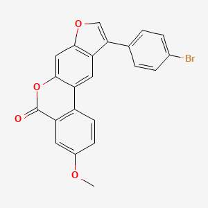 molecular formula C22H13BrO4 B4625980 10-(4-bromophenyl)-3-methoxy-5H-benzo[c]furo[3,2-g]chromen-5-one 