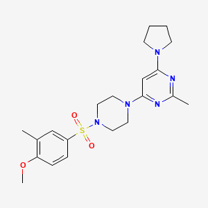 molecular formula C21H29N5O3S B4625982 4-{4-[(4-methoxy-3-methylphenyl)sulfonyl]-1-piperazinyl}-2-methyl-6-(1-pyrrolidinyl)pyrimidine 
