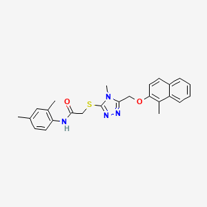 molecular formula C25H26N4O2S B4626004 N-(2,4-dimethylphenyl)-2-[(4-methyl-5-{[(1-methyl-2-naphthyl)oxy]methyl}-4H-1,2,4-triazol-3-yl)thio]acetamide 