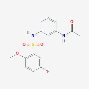 molecular formula C15H15FN2O4S B4626035 N-(3-{[(5-fluoro-2-methoxyphenyl)sulfonyl]amino}phenyl)acetamide 