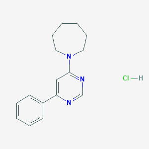 molecular formula C16H20ClN3 B4626038 盐酸1-(6-苯基嘧啶-4-基)氮杂环己烷 