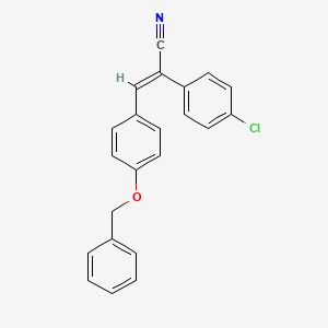 molecular formula C22H16ClNO B4626078 3-[4-(benzyloxy)phenyl]-2-(4-chlorophenyl)acrylonitrile 