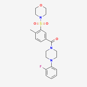molecular formula C22H26FN3O4S B4626127 4-[(5-{[4-(2-fluorophenyl)-1-piperazinyl]carbonyl}-2-methylphenyl)sulfonyl]morpholine 