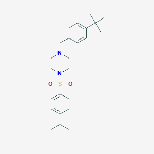 molecular formula C25H36N2O2S B4626152 1-(4-叔丁基苄基)-4-[(4-仲丁基苯基)磺酰基]哌嗪 