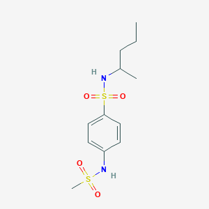 molecular formula C12H20N2O4S2 B4626174 N-(1-methylbutyl)-4-[(methylsulfonyl)amino]benzenesulfonamide 