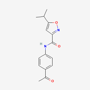 molecular formula C15H16N2O3 B4626187 N-(4-acetylphenyl)-5-isopropyl-3-isoxazolecarboxamide 