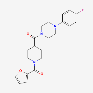 molecular formula C21H24FN3O3 B4626198 1-(4-氟苯基)-4-{[1-(2-呋喃甲酰)哌啶-4-基]羰基}哌嗪 