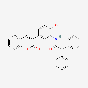 molecular formula C30H23NO4 B4626221 2,2-二苯基乙酰基-N-[2-甲氧基-5-(2-氧代-2H-色烯-3-基)苯基] 