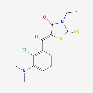 molecular formula C14H15ClN2OS2 B4626235 5-[2-chloro-3-(dimethylamino)benzylidene]-3-ethyl-2-thioxo-1,3-thiazolidin-4-one 