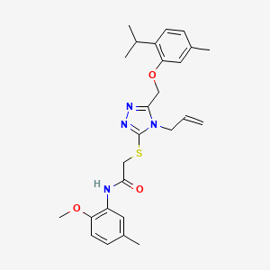 molecular formula C26H32N4O3S B4626241 2-({4-allyl-5-[(2-isopropyl-5-methylphenoxy)methyl]-4H-1,2,4-triazol-3-yl}thio)-N-(2-methoxy-5-methylphenyl)acetamide 