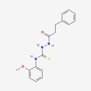 N-(2-methoxyphenyl)-2-(3-phenylpropanoyl)hydrazinecarbothioamide