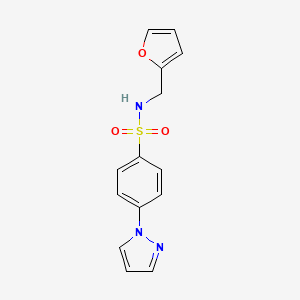 molecular formula C14H13N3O3S B4626247 N-(2-呋喃甲基)-4-(1H-吡唑-1-基)苯磺酰胺 
