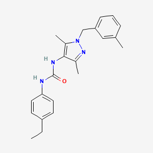 molecular formula C22H26N4O B4626251 N-[3,5-二甲基-1-(3-甲基苄基)-1H-吡唑-4-基]-N'-(4-乙基苯基)脲 
