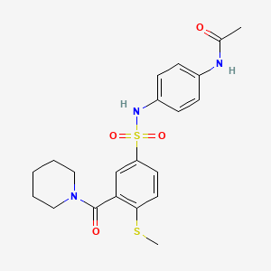 molecular formula C21H25N3O4S2 B4626261 N-[4-({[4-(methylthio)-3-(1-piperidinylcarbonyl)phenyl]sulfonyl}amino)phenyl]acetamide 