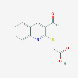 [(3-formyl-8-methyl-2-quinolinyl)thio]acetic acid
