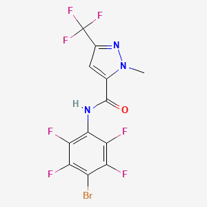 molecular formula C12H5BrF7N3O B4626271 N-(4-bromo-2,3,5,6-tetrafluorophenyl)-1-methyl-3-(trifluoromethyl)-1H-pyrazole-5-carboxamide 