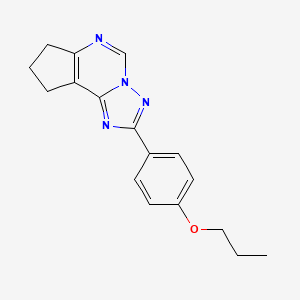 molecular formula C17H18N4O B4626319 2-(4-propoxyphenyl)-8,9-dihydro-7H-cyclopenta[e][1,2,4]triazolo[1,5-c]pyrimidine 