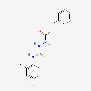 N-(4-chloro-2-methylphenyl)-2-(3-phenylpropanoyl)hydrazinecarbothioamide