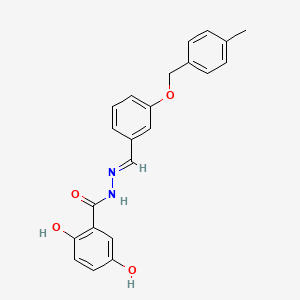 molecular formula C22H20N2O4 B4626338 2,5-dihydroxy-N'-{3-[(4-methylbenzyl)oxy]benzylidene}benzohydrazide 
