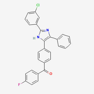 molecular formula C28H18ClFN2O B4626348 {4-[2-(3-chlorophenyl)-4-phenyl-1H-imidazol-5-yl]phenyl}(4-fluorophenyl)methanone CAS No. 5908-33-8