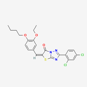 molecular formula C23H21Cl2N3O3S B4626356 5-(4-butoxy-3-ethoxybenzylidene)-2-(2,4-dichlorophenyl)[1,3]thiazolo[3,2-b][1,2,4]triazol-6(5H)-one 