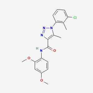 molecular formula C19H19ClN4O3 B4626357 1-(3-chloro-2-methylphenyl)-N-(2,4-dimethoxyphenyl)-5-methyl-1H-1,2,3-triazole-4-carboxamide 