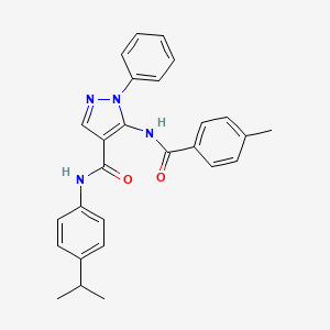 molecular formula C27H26N4O2 B4626363 N-(4-异丙苯基)-5-[(4-甲基苯甲酰基)氨基]-1-苯基-1H-吡唑-4-甲酰胺 