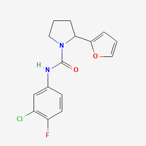 molecular formula C15H14ClFN2O2 B4626366 N-(3-chloro-4-fluorophenyl)-2-(2-furyl)-1-pyrrolidinecarboxamide 