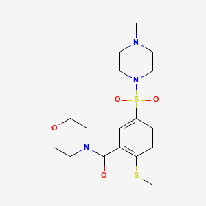 molecular formula C17H25N3O4S2 B4626387 4-[5-[(4-methyl-1-piperazinyl)sulfonyl]-2-(methylthio)benzoyl]morpholine 