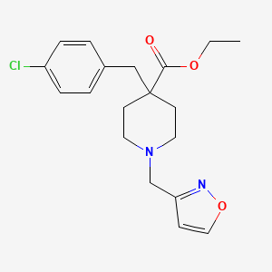 molecular formula C19H23ClN2O3 B4626406 4-(4-氯苄基)-1-(3-异恶唑基甲基)-4-哌啶甲酸乙酯 