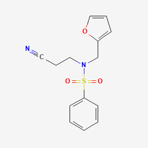 molecular formula C14H14N2O3S B4626438 N-(2-cyanoethyl)-N-(2-furylmethyl)benzenesulfonamide 