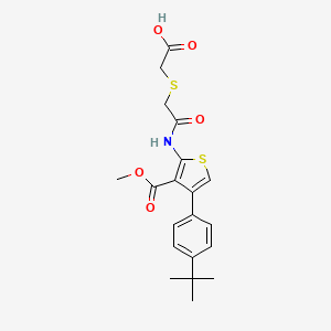 molecular formula C20H23NO5S2 B4626446 [(2-{[4-(4-tert-butylphenyl)-3-(methoxycarbonyl)-2-thienyl]amino}-2-oxoethyl)thio]acetic acid 