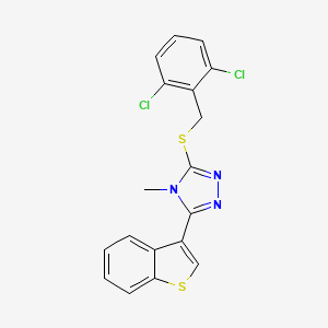 molecular formula C18H13Cl2N3S2 B4626505 3-(1-benzothien-3-yl)-5-[(2,6-dichlorobenzyl)thio]-4-methyl-4H-1,2,4-triazole 
