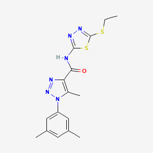 molecular formula C16H18N6OS2 B4626506 1-(3,5-dimethylphenyl)-N-[5-(ethylthio)-1,3,4-thiadiazol-2-yl]-5-methyl-1H-1,2,3-triazole-4-carboxamide 