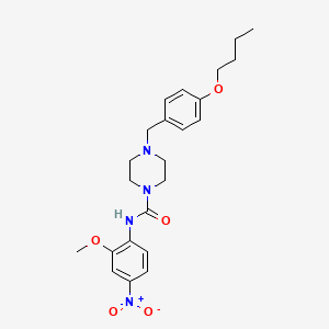 molecular formula C23H30N4O5 B4626541 4-(4-butoxybenzyl)-N-(2-methoxy-4-nitrophenyl)-1-piperazinecarboxamide 