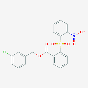 molecular formula C20H14ClNO6S B4626558 3-氯苄基 2-[(2-硝基苯基)磺酰基]苯甲酸酯 