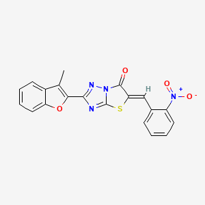 molecular formula C20H12N4O4S B4626564 2-(3-甲基-1-苯并呋喃-2-基)-5-(2-硝基亚苄基)[1,3]噻唑并[3,2-b][1,2,4]三唑-6(5H)-酮 CAS No. 606958-39-8