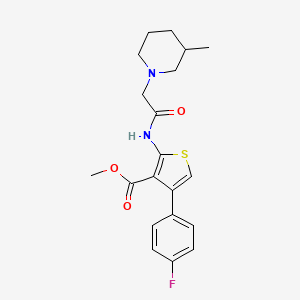 molecular formula C20H23FN2O3S B4626588 4-(4-氟苯基)-2-{[(3-甲基-1-哌啶基)乙酰]氨基}-3-噻吩甲酸甲酯 