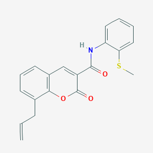molecular formula C20H17NO3S B4626601 8-烯丙基-N-[2-(甲硫基)苯基]-2-氧代-2H-色烯-3-甲酰胺 