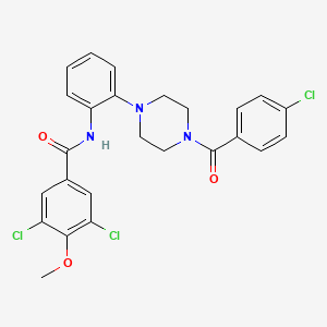 molecular formula C25H22Cl3N3O3 B4626628 3,5-dichloro-N-{2-[4-(4-chlorobenzoyl)-1-piperazinyl]phenyl}-4-methoxybenzamide 