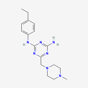 molecular formula C17H25N7 B4626661 N-(4-乙基苯基)-6-[(4-甲基-1-哌嗪基)甲基]-1,3,5-三嗪-2,4-二胺 