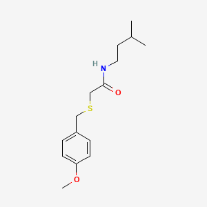 molecular formula C15H23NO2S B4626668 2-[(4-methoxybenzyl)thio]-N-(3-methylbutyl)acetamide 